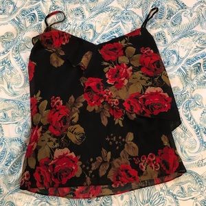 Silk roses tank top